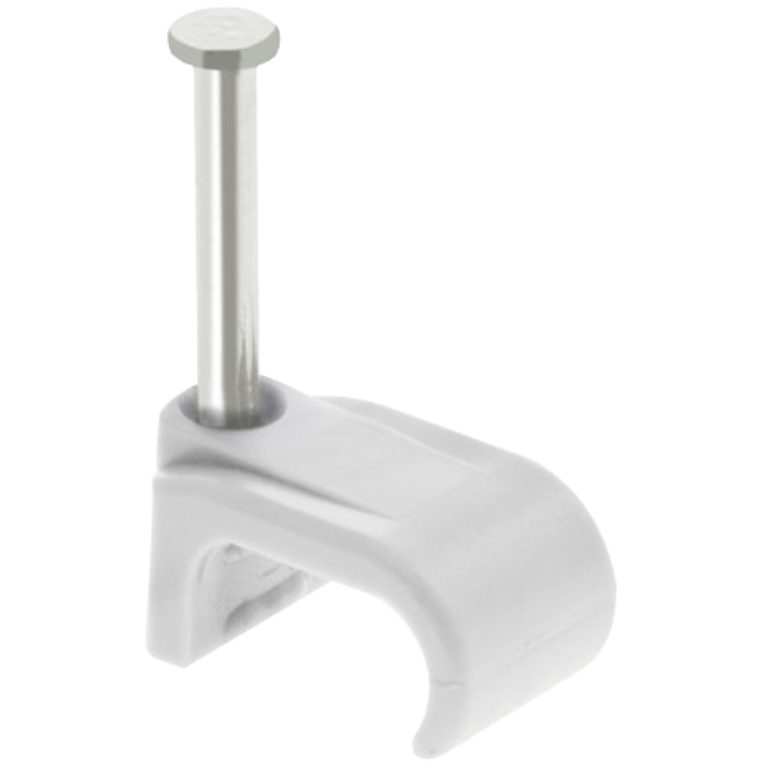 Flat White Cable Clip 1-1.5mm T&E