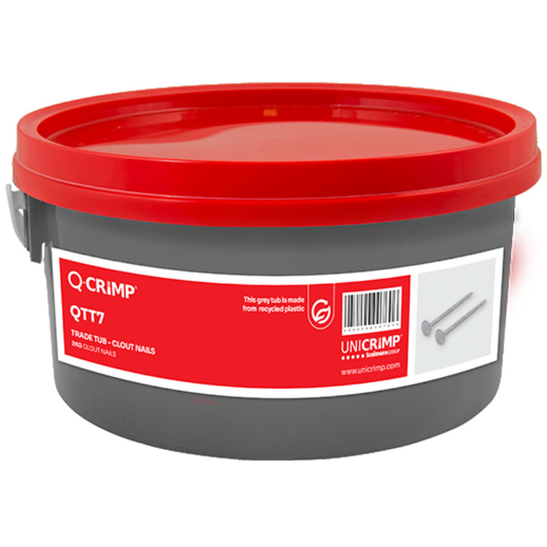 Q-Crimp QTT7 2Kg x 40mm Clout Nail Trade Tub