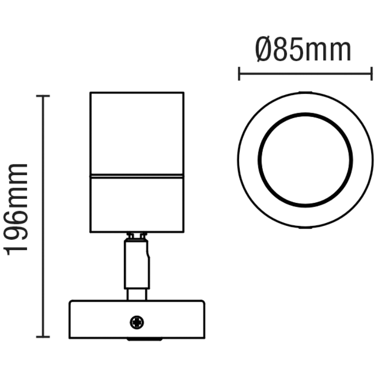 FORUM ZN-26536-BLK LETO EXTERNAL ADJUSTABLE WALL SPOT LIGHT | BLACK