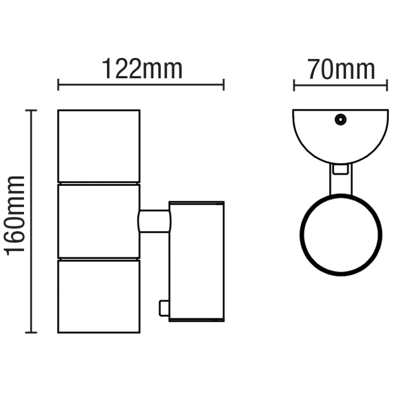 FORUM ZN-34022-SST LETO EXTERNAL UP & DOWN WALL LIGHT | BRUSHED CHROME