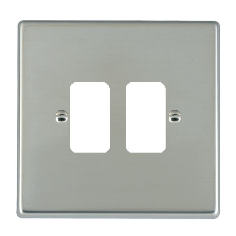 Hamilton Hartland Bright Stainless 2 Gang Aperture Grid Fix Plate