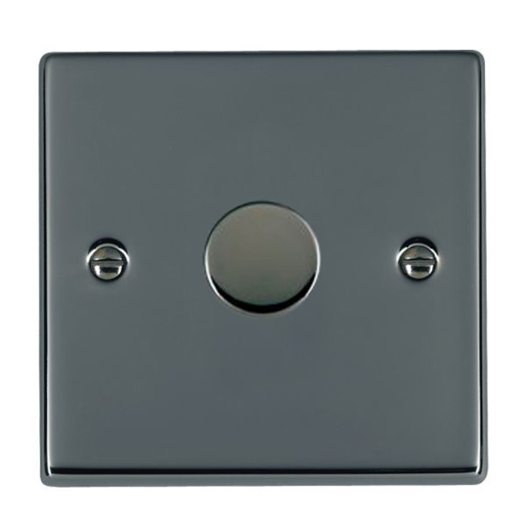 Hamilton Hartland Black Nickel 1 Gang 400W 2 Way Leading Edge Push On/Off Resitive Dimmer