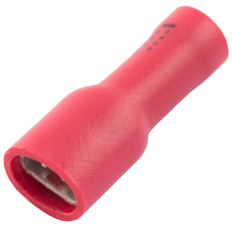 Red Insulated Female Push-On Terminal 4.8mm