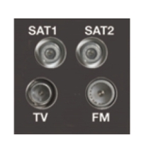 50x50mm Module Non-Isolated TV+FM+SAT1+SAT2 Quadplexer 2in/4out (DAB Compatible) Black