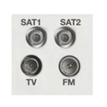 50x50mm Module Non-Isolated TV+FM+SAT1+SAT2 Quadplexer 2in/4out (DAB Compatible) White