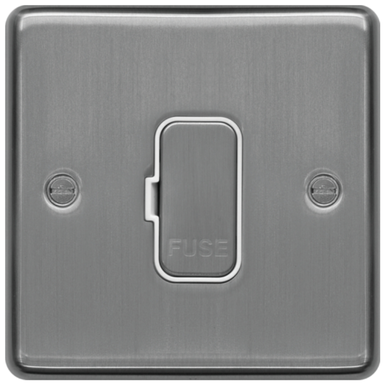 Fused Connection Unit Unswitched 13A Brushed Steel/White