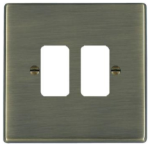 Hartland Grid-IT Antique Brass 2G Grid Fix Aperture Plate With Grid