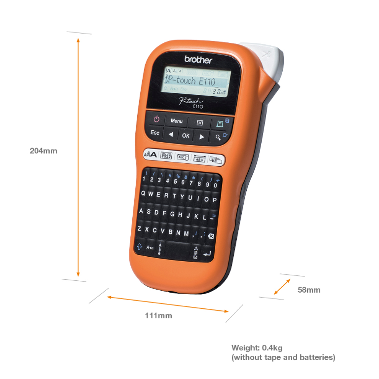 Brother PTE110VPZU1 Handheld Label Printer