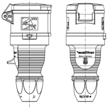 Walther 16A 2P+E 230V Coupler IP44