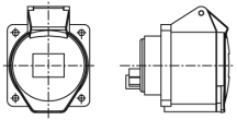 Walther 16A 2P+E 110V Panel Mounted Socket IP44