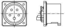 APP INLET 32A 3P 110V