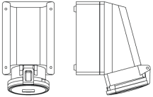 Walther 63A 2P+E 230V Wall Mounted Socket IP44