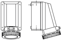 Walther 63A 3P+E 415V Wall Mounted Socket IP67