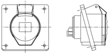 PANEL SKT 32A 2P+E ANGLE