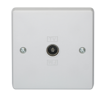 Crabtree 1 Gang 1 Way Direct Connection Coaxial Socket White