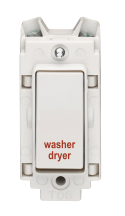 Crabtree 20A Double Pole Grid Switch marked Washer Dryer