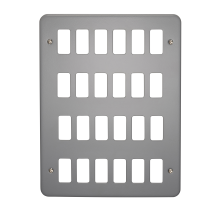 Crabtree 24 Gang Grid Front Plate Metalclad