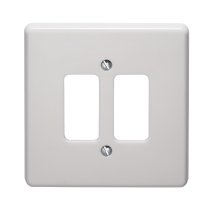 Crabtree 2 Gang Grid Front Plate White