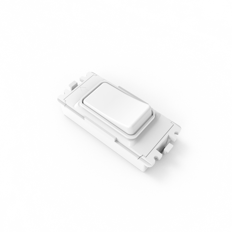 1 Gang Slim Grid Kinetic Switch White