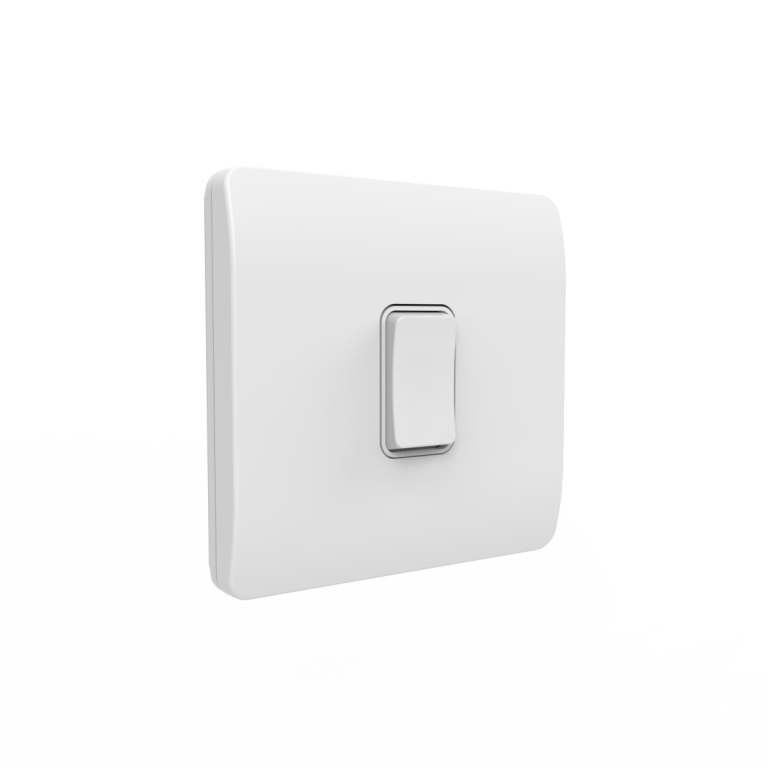 1 Gang Dimmable Slim Grid Kinetic Switch White