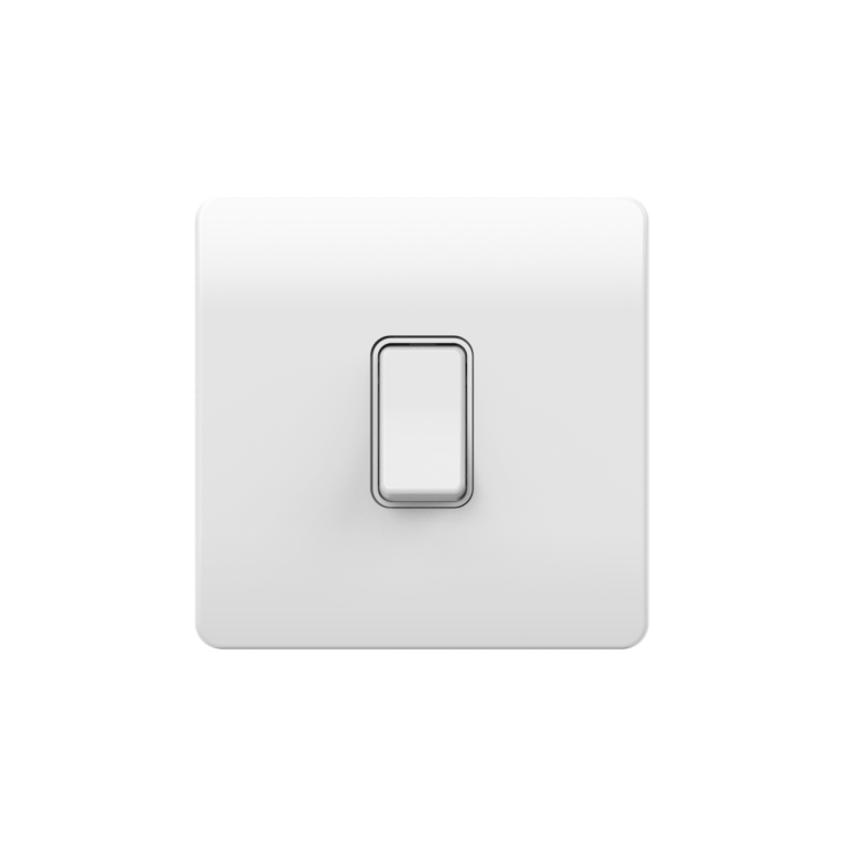 1 Gang Slim Grid Kinetic Switch White