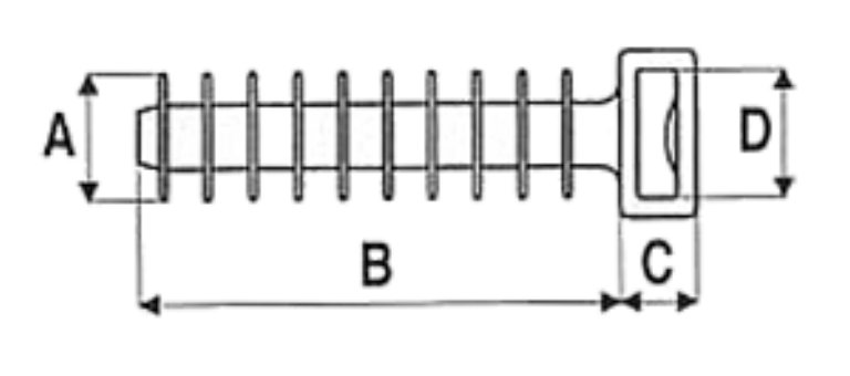 Termtech CTFBB9 Cable Tie Fxg Bolt 9mm