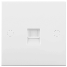 BG White Square Edge 1 Gang Telephone Socket Master