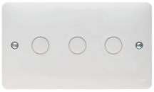 Hager Sollysta 250W 3 Gang Dimmer White