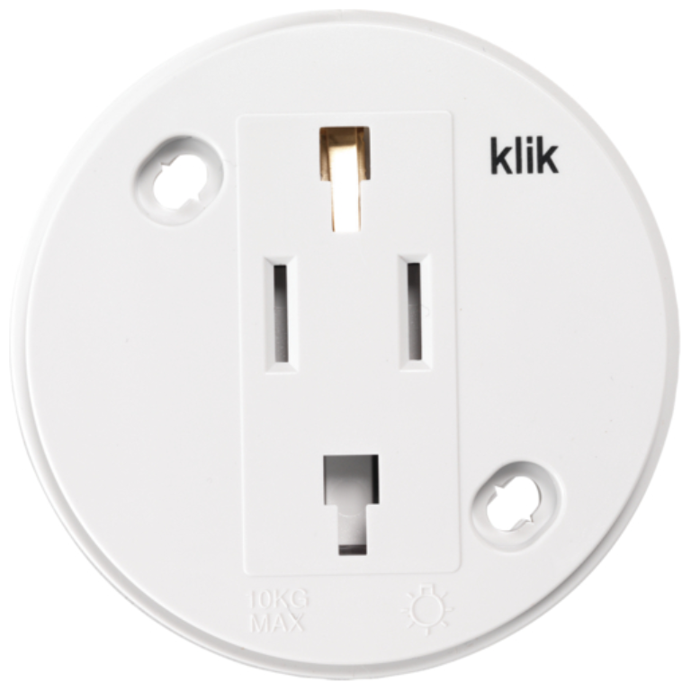 Round Klik Socket Outlet 3 Pin 6A