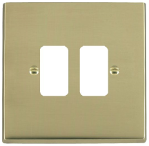 Cheriton Victorian Grid-IT Polished Brass 2G Grid Fix Aperture Plate With Grid