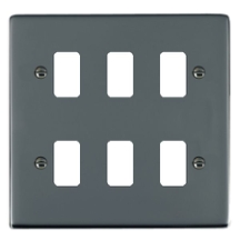 Sheer Grid-IT Black Nickel 6 Gang Grid Fix Aperture Plate With Grid