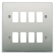 Hartland Grid-IT Bright Chrome 8 Gang Grid Fix Aperture Plate With Grid