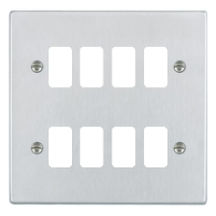 Hartland Grid-IT Satin Chrome 8 Gang Grid Fix Aperture Plate With Grid