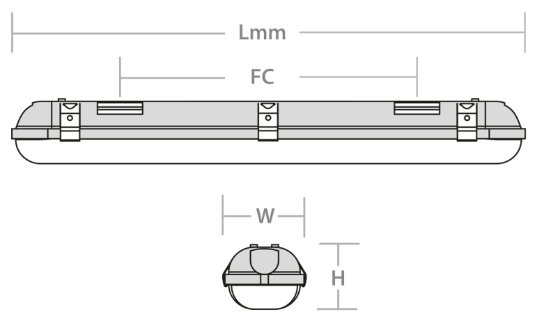 5' LED 110V IP65 FITTING