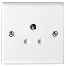 Deta Slimline 1 Gang 5A Round Pin Unswitched Socket