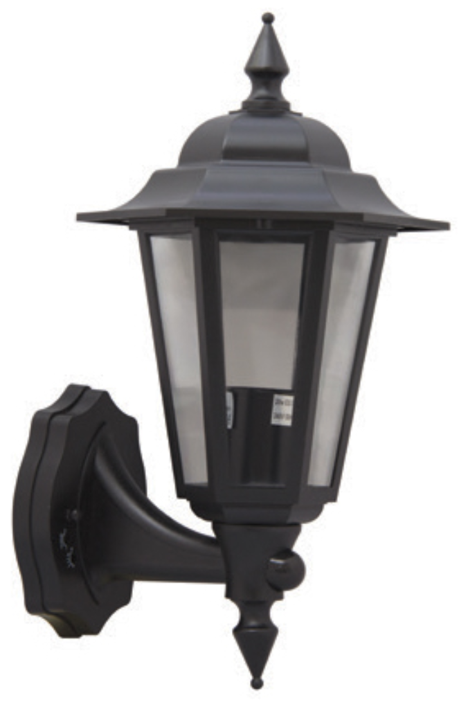 Deta L2833BK 6 Panel Lantern Blk 100W