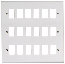 Grid Plate 18 Gang White Moulded