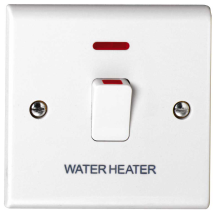 Deta Slimline 20A DP Control Switch with Neon 'Water Heater'