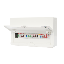 Contactum 12Way 100A Surface Mounted Consumer Unit ISO Incomer + 2 RCD Class A + SPD + 10 MCB