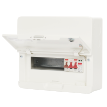 Contactum 8Way 100A Surface Mounted Consumer Unit ISO Incomer + SPD