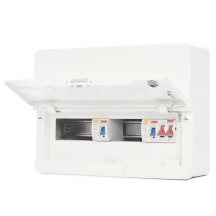 Contactum 10Way 100A Surface Mounted Consumer Unit ISO Incomer + 2 RCD Class A