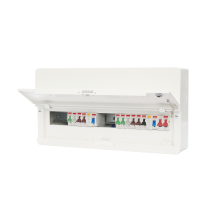 Contactum 18Way 100A Surface Mounted Consumer Unit ISO Incomer + 2 RCD Class A + 10 MCB