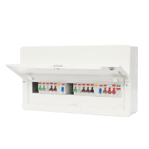 Contactum 14Way 100A Surface Mounted Consumer Unit ISO Incomer + 2 RCD Class A + SPD + 10 MCB