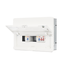 Contactum 6 Way 80A Flush Mounted Consumer Unit ISO Incomer + 2 RCD Class A