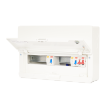 Contactum 12Way 100A Surface Mounted Consumer Unit ISO Incomer + 2 RCD Class A