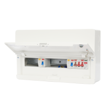 Contactum 12Way 100A Surface Mounted Consumer Unit ISO Incomer + 2 RCD Class A + SPD