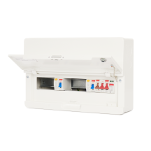 Contactum 10Way 100A Surface Mounted Consumer Unit ISO Incomer + 2 RCD Class A + SPD