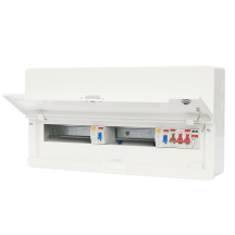 Contactum 16Way 100A Surface Mounted Consumer Unit ISO Incomer + 2 RCD Class A + SPD