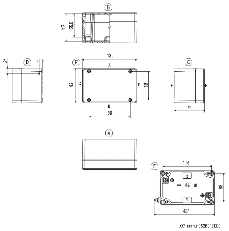 Aluminium Enclosure K4 130 x 82 x 72mm