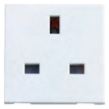 50x50mm Module 13A UK Unswitched Socket White